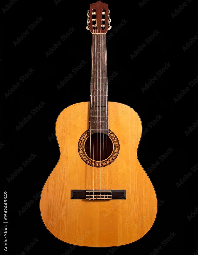 Obraz premium Classical Guitar Isolated on Black Background