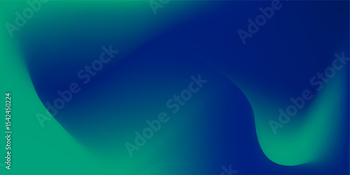 Blue-green gradient studio room, abstract background pattern, walls and floor reflect neon lights, dark tones and feel speed of digital technology connected blue-green background. Future technology.