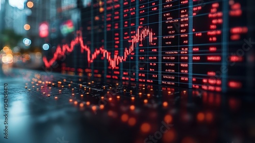 Wallpaper Mural A dynamic visual narrative unfolds: bold charts showcasing market trends, sleek data points illuminating financial growth, and an upward-trending arrow symbolizing progress  Torontodigital.ca