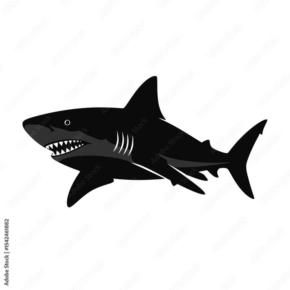 Fototapeta premium Shark Silhouette. Vector illustration of a shark. JPEG version.