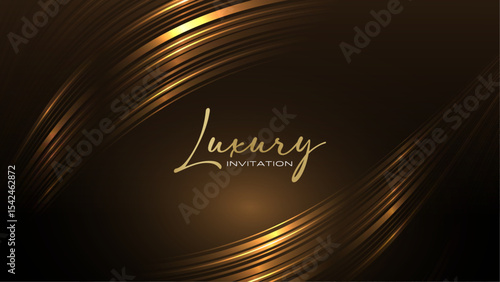 Black and Gold Award Background. Creative Concept Template. Classy Premium Wedding Card. Grand Luxury Decorative Banner for Wedding and Birthday. Premium Congratulations Card. Event Invitation.