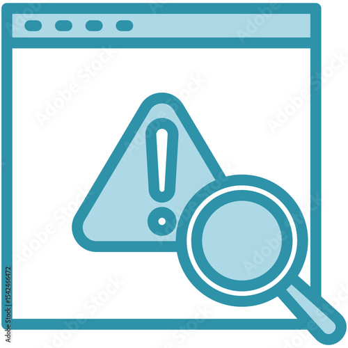 Detection mini illustration dual tone blue color icon, use for machine learning, education, technology industry, UI, UX kit, app and web development, digital or print.