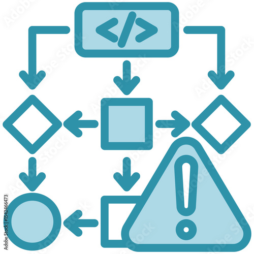 Anomaly mini illustration dual tone blue color icon, use for machine learning, education, technology industry, UI, UX kit, app and web development, digital or print.