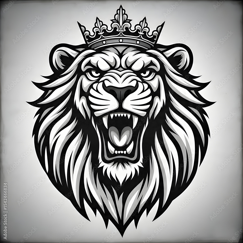 Fototapeta premium vintage mascot lion king logo