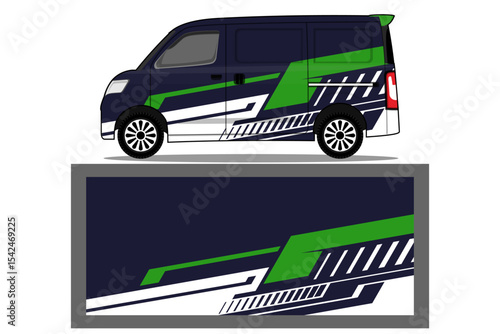 Abstract Car decal design vector. Graphic abstract stripe racing background kit designs for wrap vehicle, race car, rally, adventure and livery