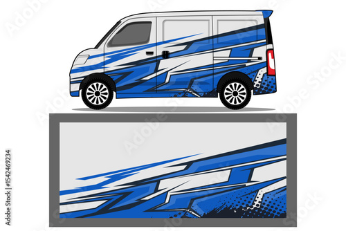 Abstract Car decal design vector. Graphic abstract stripe racing background kit designs for wrap vehicle, race car, rally, adventure and livery