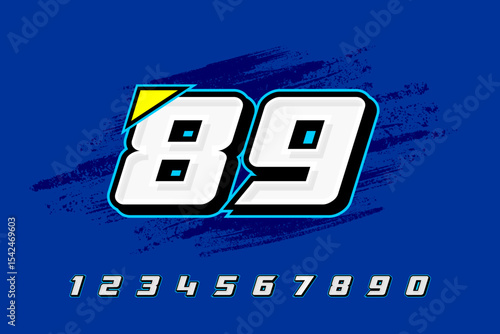 Race Number  89 logo design vector Set