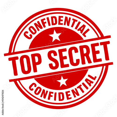 Red Distressed Top Secret Confidential Rubber Stamp Icon