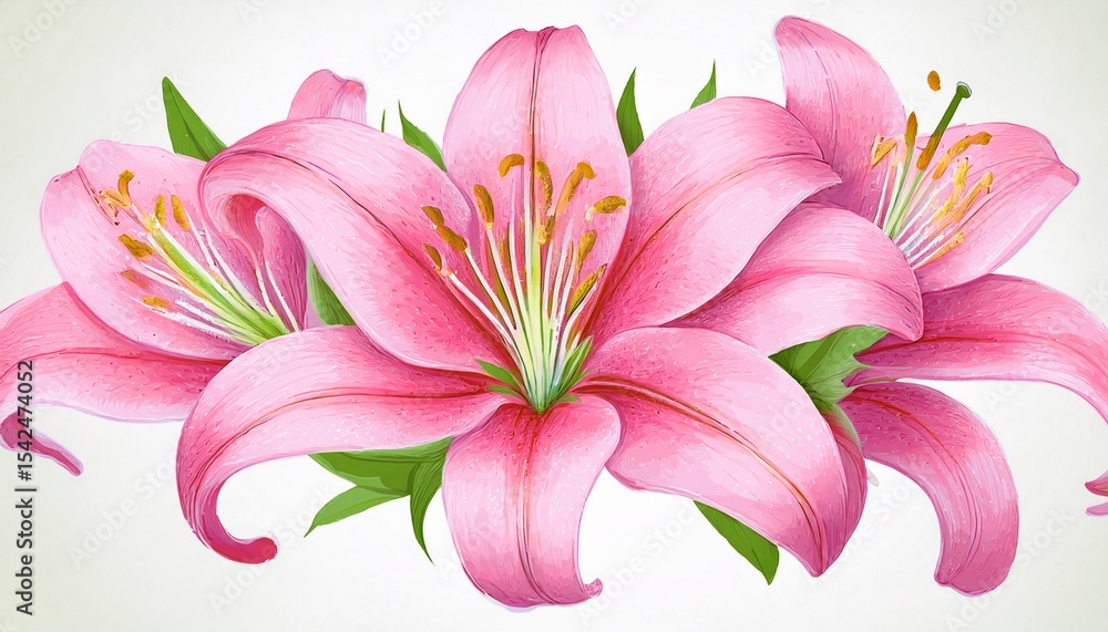 pink lily flower isolated watercolor illustration pink lily flower isolated watercolor illustration