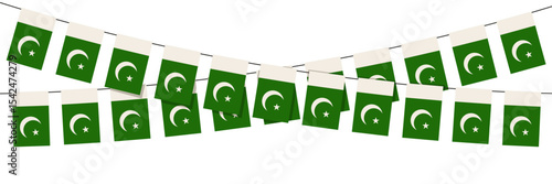 Pakistan celebration bunting flags. Design for festivals and exhibitions.