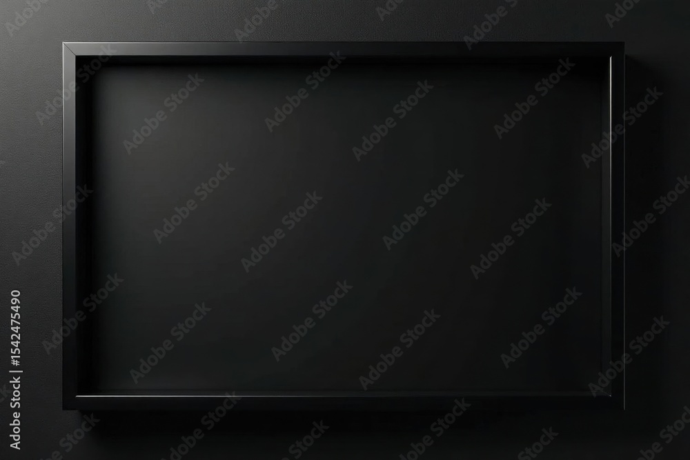 Sleek, minimalist black frame on black backdrop, design, shadow Sleek, minimalist black frame on black backdrop, design, shadow