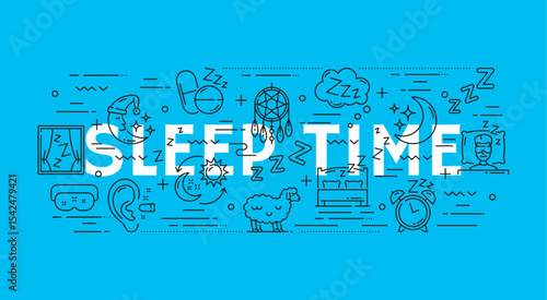 Sleep line icons of bed, night dream, pillow and moon. Vector sleep, nap and rest symbols set of outline sheep, stars, comfort mattress and alarm clock, zzz, dream catcher, pills and sleeping mask