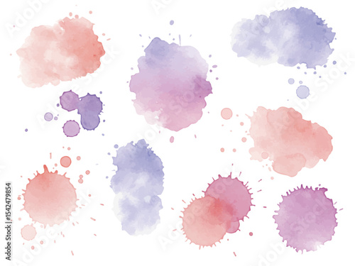 Vector watercolor decoration / 水彩装飾イラスト