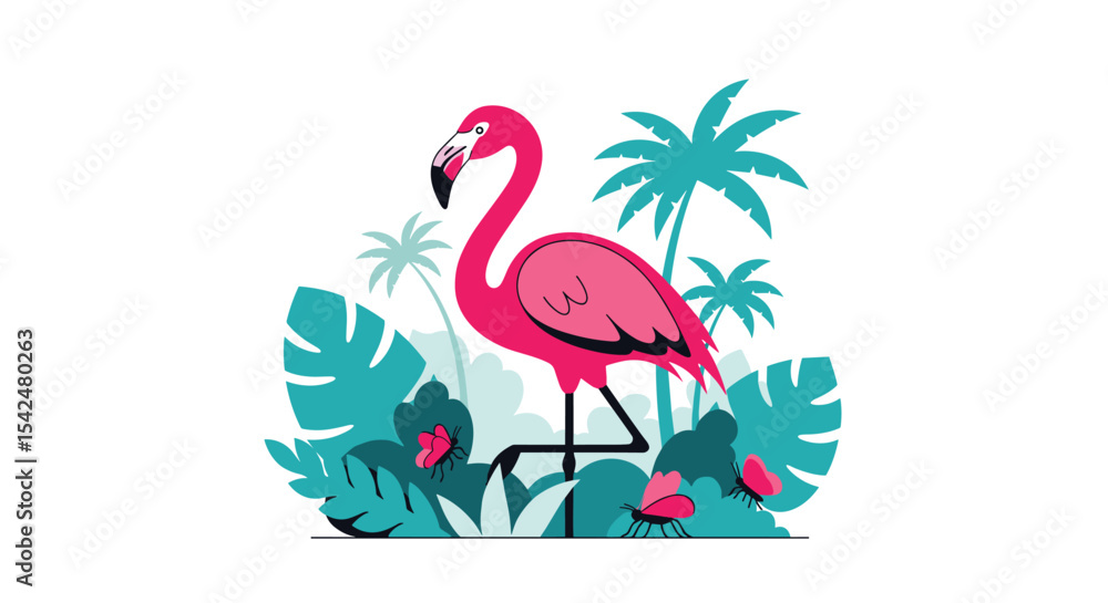 The Beautiful Flamingo in a Tropical Environment A Vibrant Picture Perfect Vacation Experience The Beautiful Flamingo in a Tropical Environment A Vibrant Picture Perfect Vacation Experience