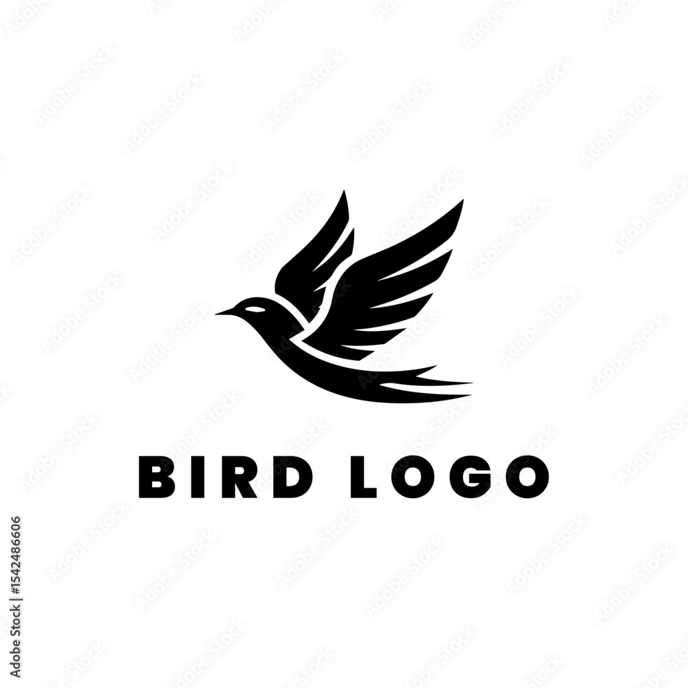 Fototapeta premium Flying bird logo design icon symbol vector illustration.