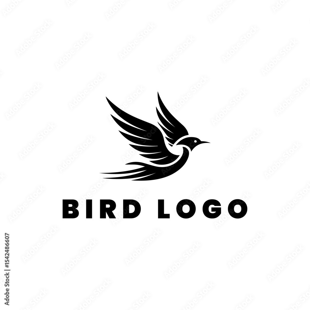 Obraz premium Flying bird logo design icon symbol vector illustration.