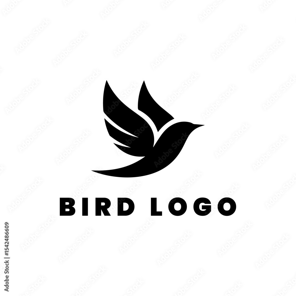 Flying bird logo design icon symbol vector illustration. Flying bird logo design icon symbol vector illustration.
