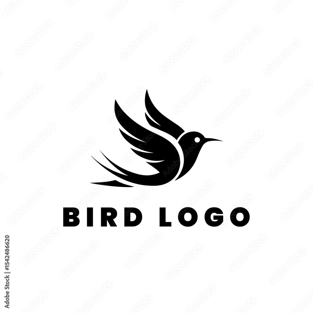 Fototapeta premium Flying bird logo design icon symbol vector illustration.