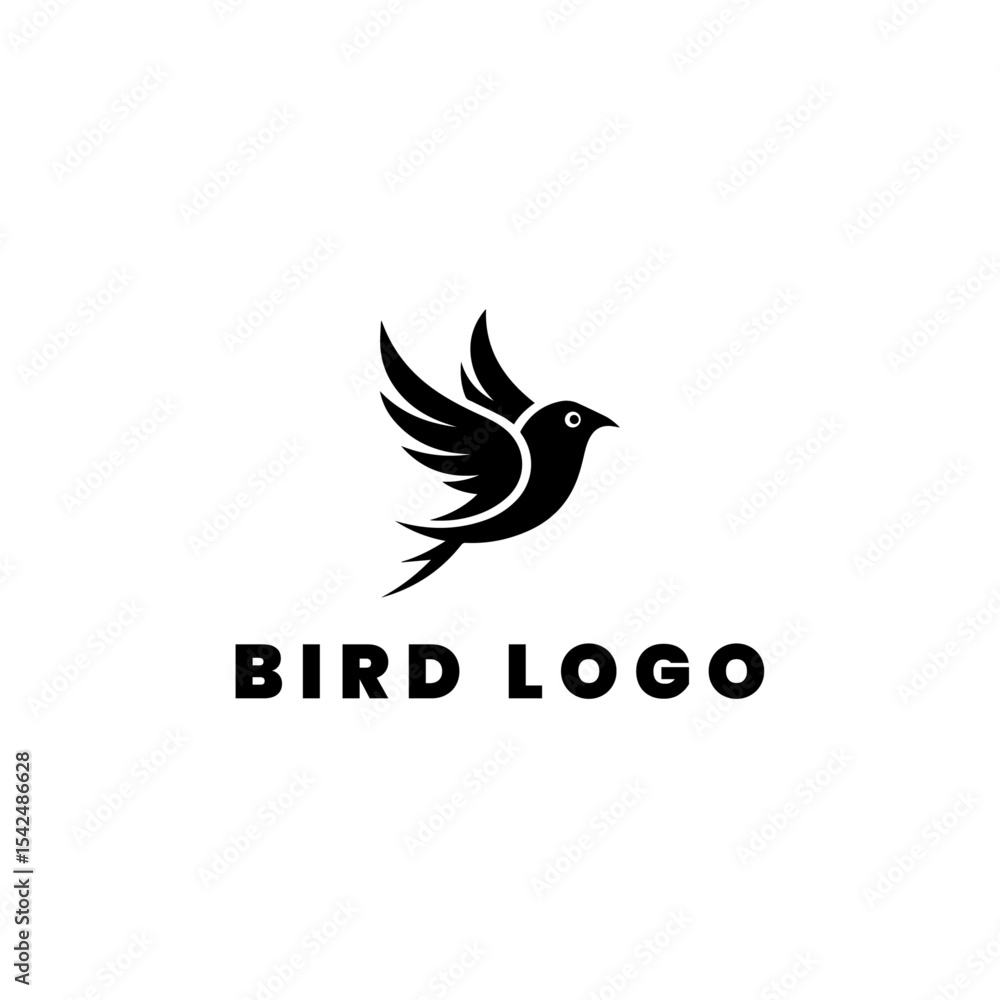 Fototapeta premium Flying bird logo design icon symbol vector illustration.