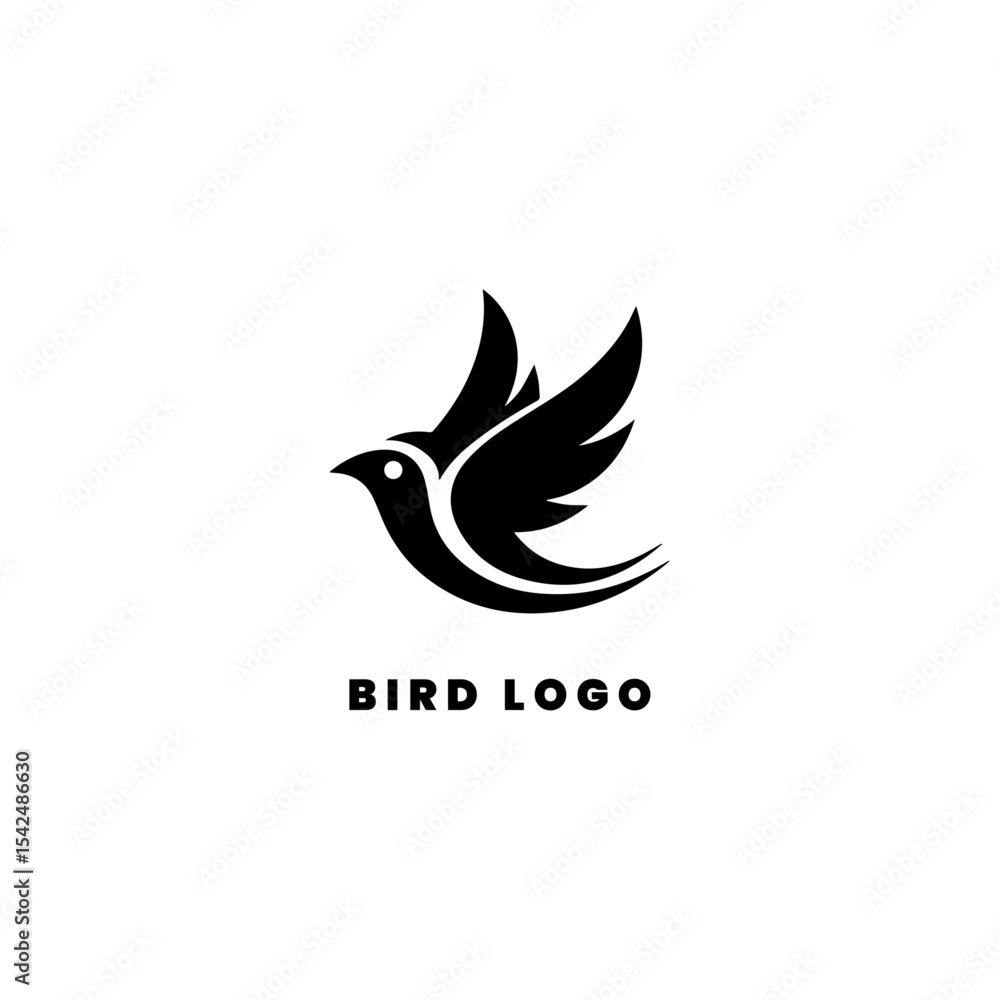 Obraz premium Flying bird logo design icon symbol vector illustration.