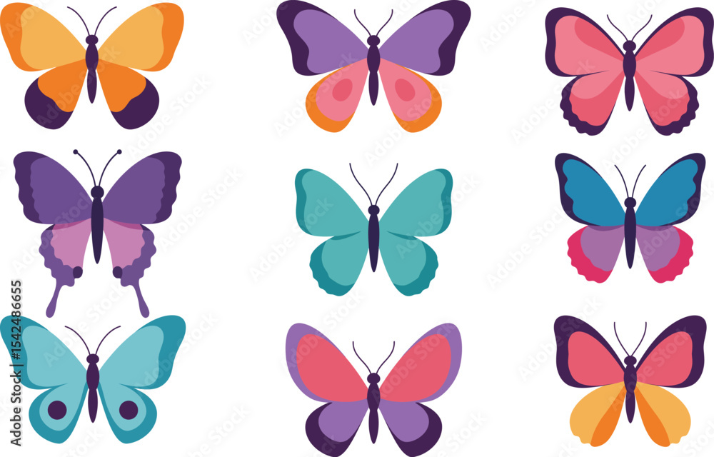 Fototapeta premium Butterfly Vector Art Graceful Insect Illustration Scalable Design Vector