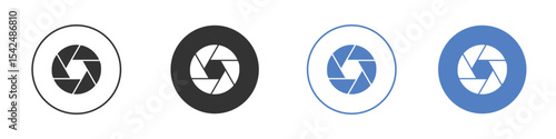 Aperture icon collection for app in black and blue colors