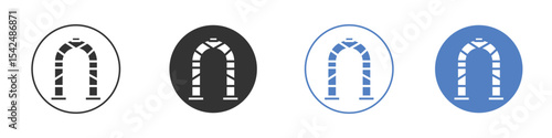 Archway icon collection for app in black and blue colors