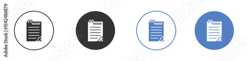 Assignment icon collection for app in black and blue colors