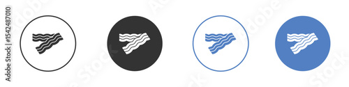 Bacon icon collection for app in black and blue colors