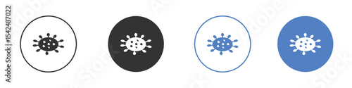 Bacteria icon collection for app in black and blue colors