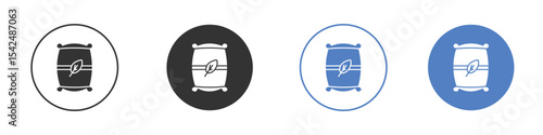 Bag seedling icon collection for app in black and blue colors