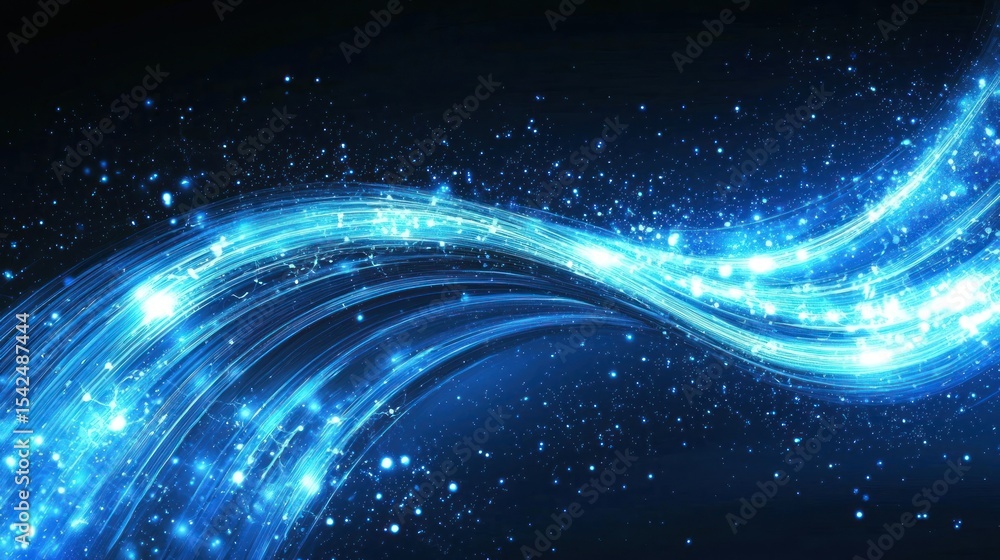 Obraz premium Blue glowing waves