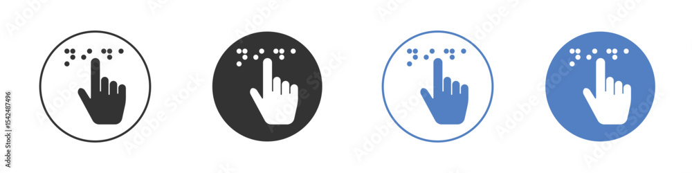 Fototapeta premium Braille icon collection for app in black and blue colors