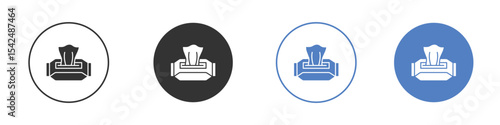 Box tissue icon collection for app in black and blue colors