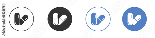 Capsule icon collection for app in black and blue colors