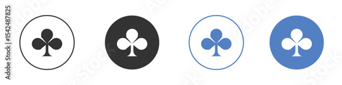 Card-club icon collection for app in black and blue colors