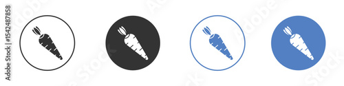 Carrot icon collection for app in black and blue colors