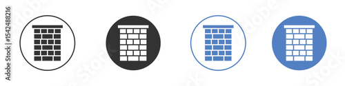 Chimney icon collection for app in black and blue colors