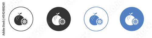 Citrus icon collection for app in black and blue colors