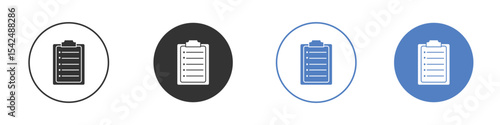 Clipboard icon collection for app in black and blue colors