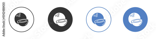 Coconut icon collection for app in black and blue colors