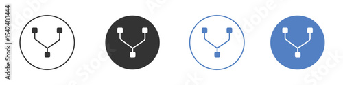Code Fork icon collection for app in black and blue colors