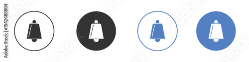 Cowbell icon collection for app in black and blue colors