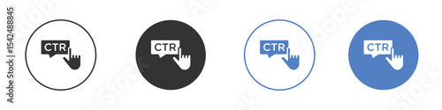 CTR icon collection for app in black and blue colors