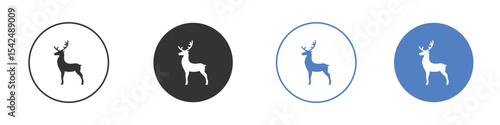 Deer icon collection for app in black and blue colors