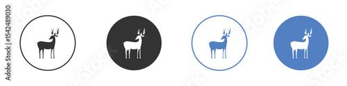 Deer icon collection for app in black and blue colors