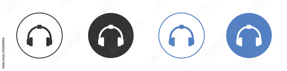 Obraz premium Ear muffs icon collection for app in black and blue colors