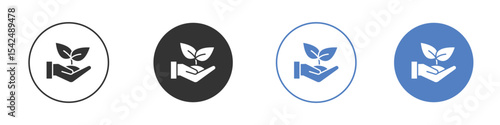 Eco-friendly icon collection for app in black and blue colors
