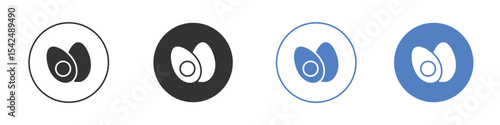 Egg icon collection for app in black and blue colors