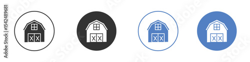 Farm icon collection for app in black and blue colors